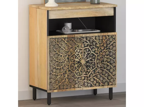Armoire latérale 60x33x75 cm bois massif de manguier
