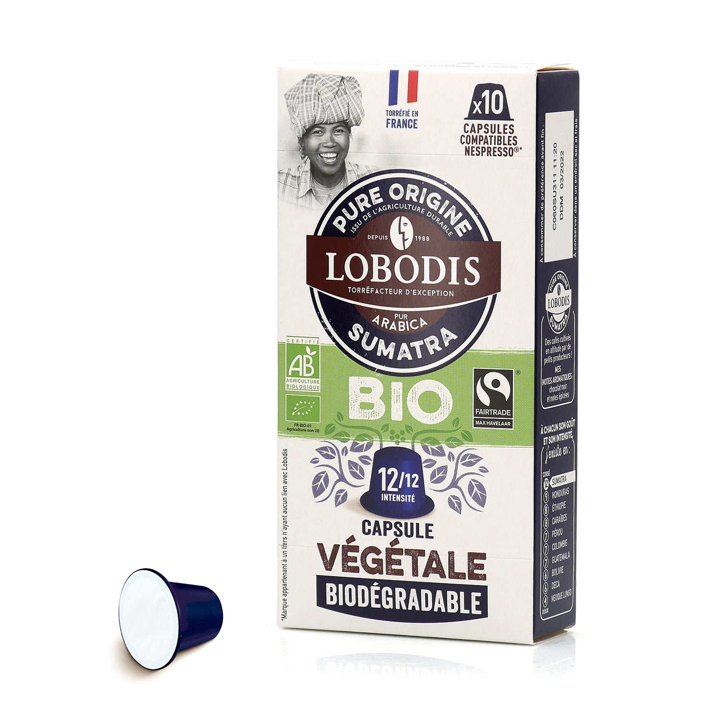 Café Sumatra bio et équitable - capsules biodégradables compatibles Nespresso®