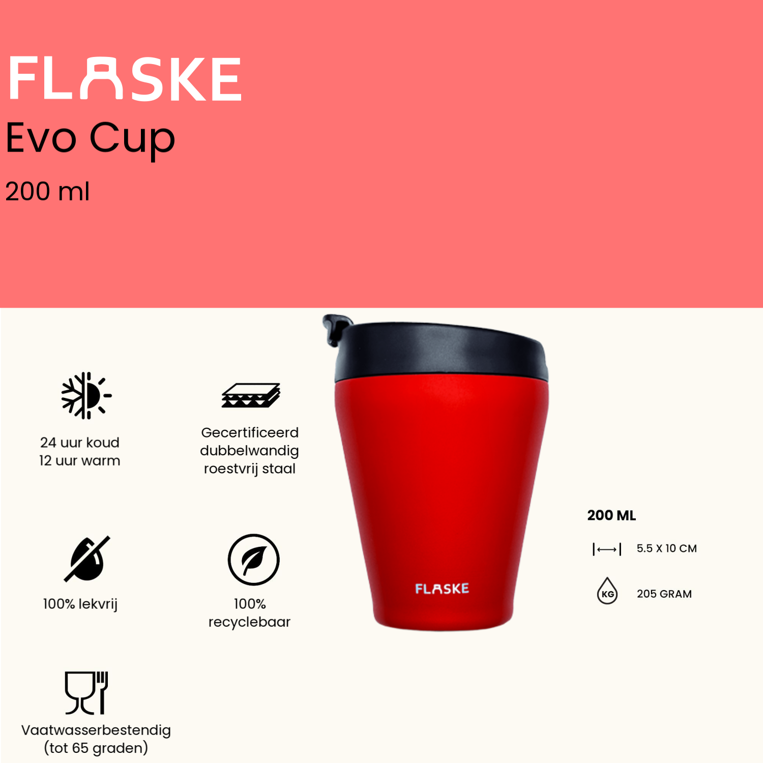 FLASKE 200 ml RVS Koffiebeker to Go - Chilly