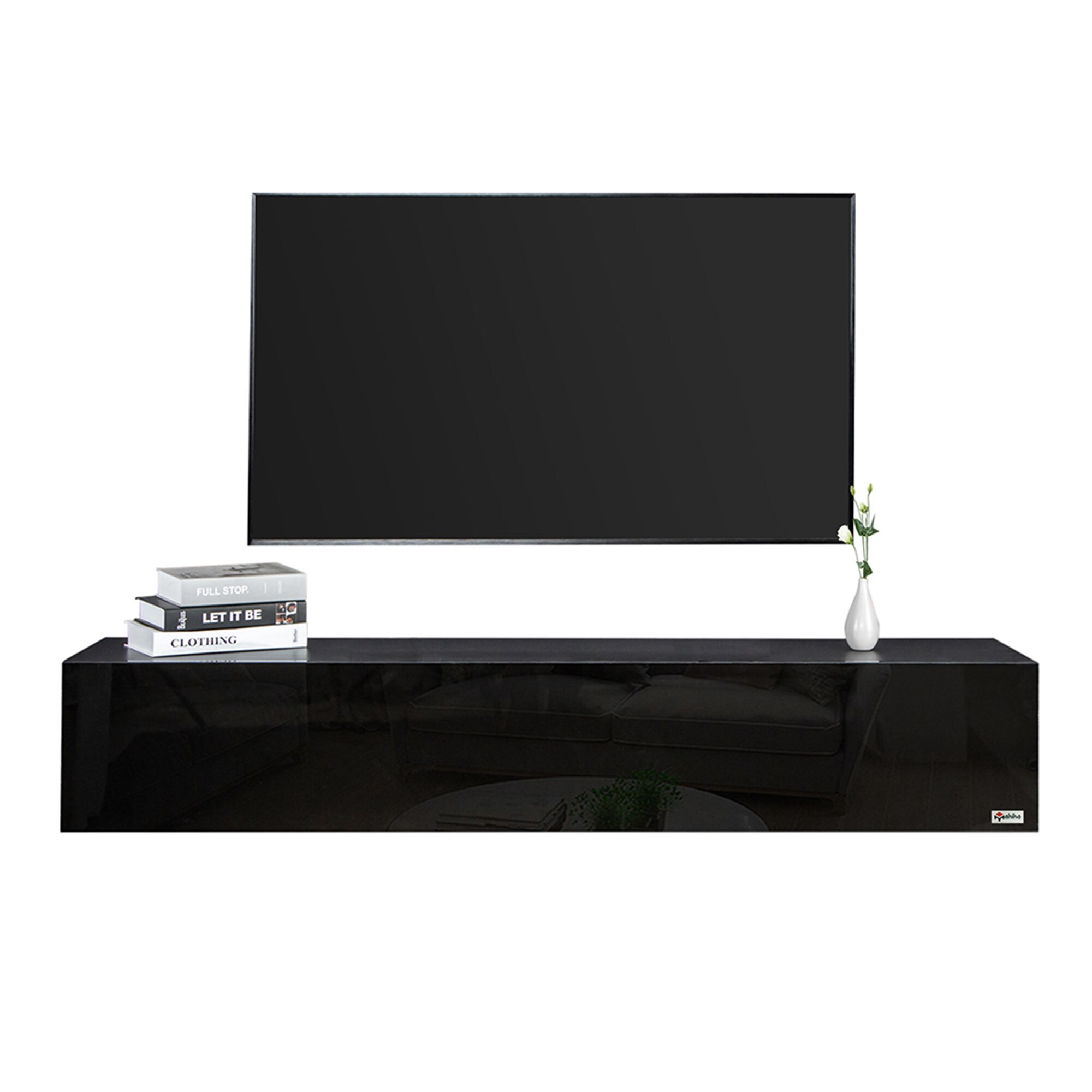 Makika TV Lowboard / Fernsehtisch - Schwarz Hochglanz