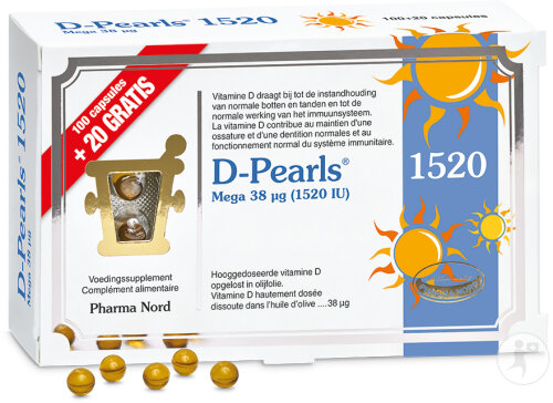 Pharma Nord D-Pearls 1520 Immunité + Os & Dents 100 + 20 Capsules Gratuites