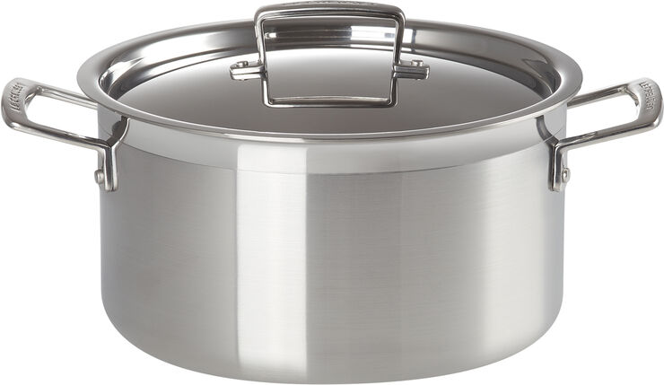Le Creuset 3-PLY Gryde m/låg 6,0L Blank stål