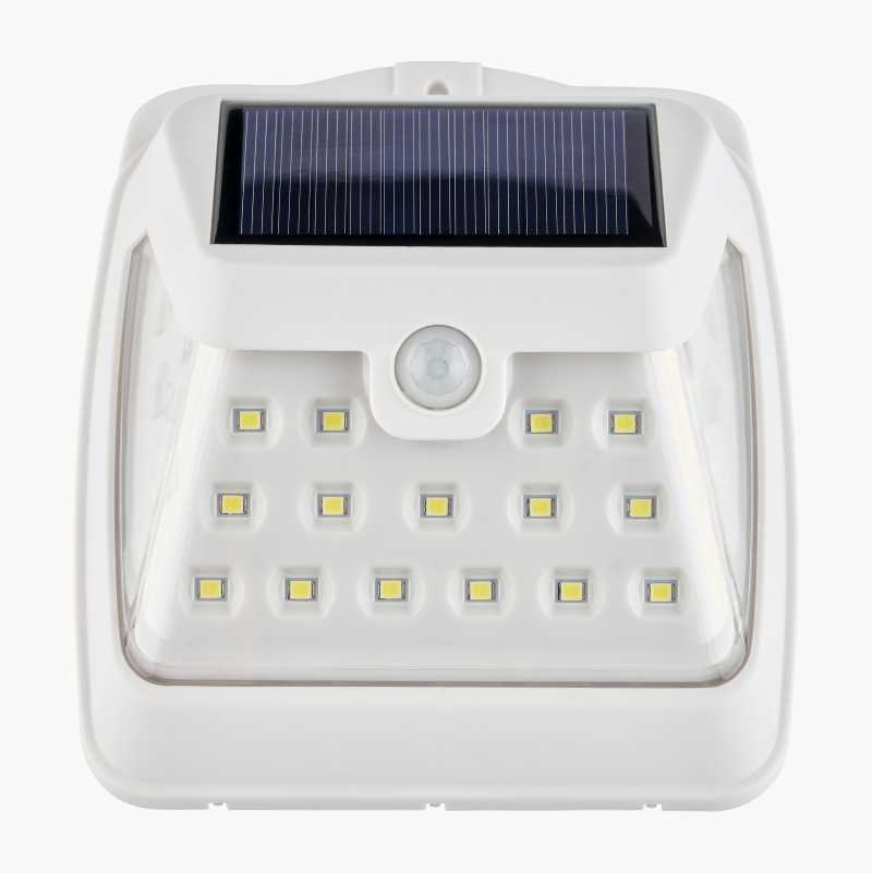 Solcellelampe med bevegelsessensor, hvit