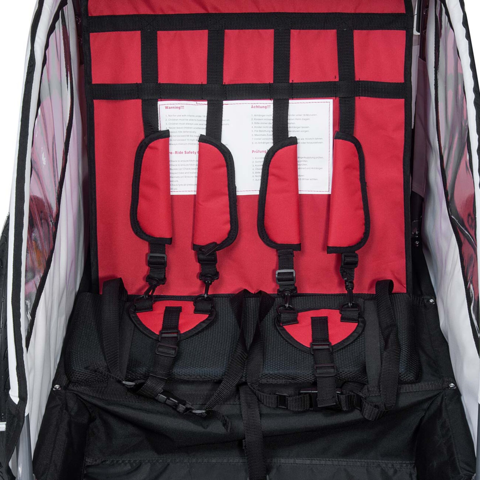 SAMAX 360° drehbarer Fahrradanhänger 2in1 Jogger - in Rot - Silver Frame