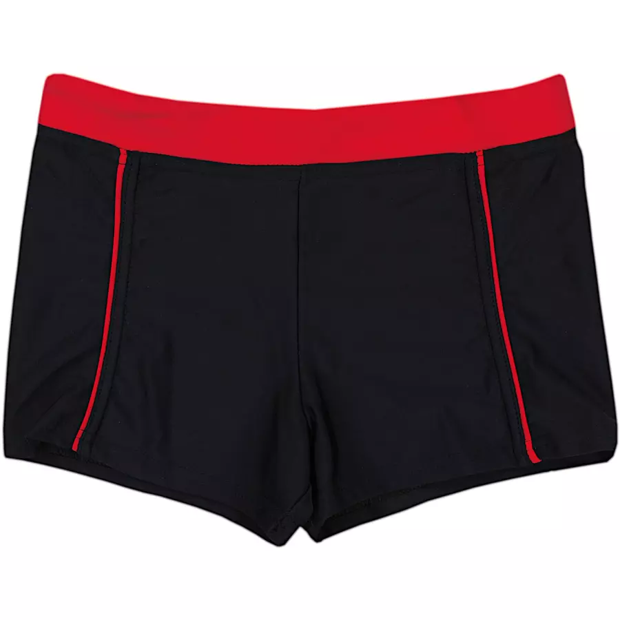 Aquarti Jungen Kinder Badehose Seitliche Paspel schwarzrot