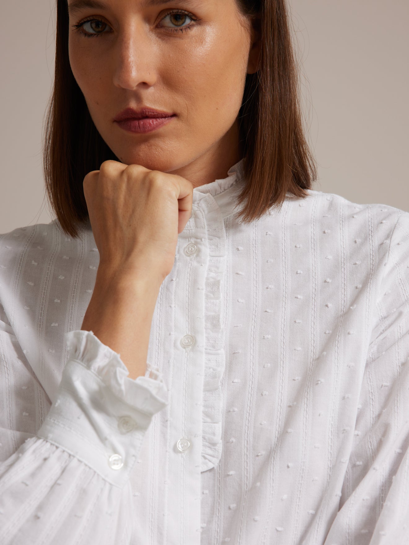 Chemise trousseau plumetis femme voile dobby