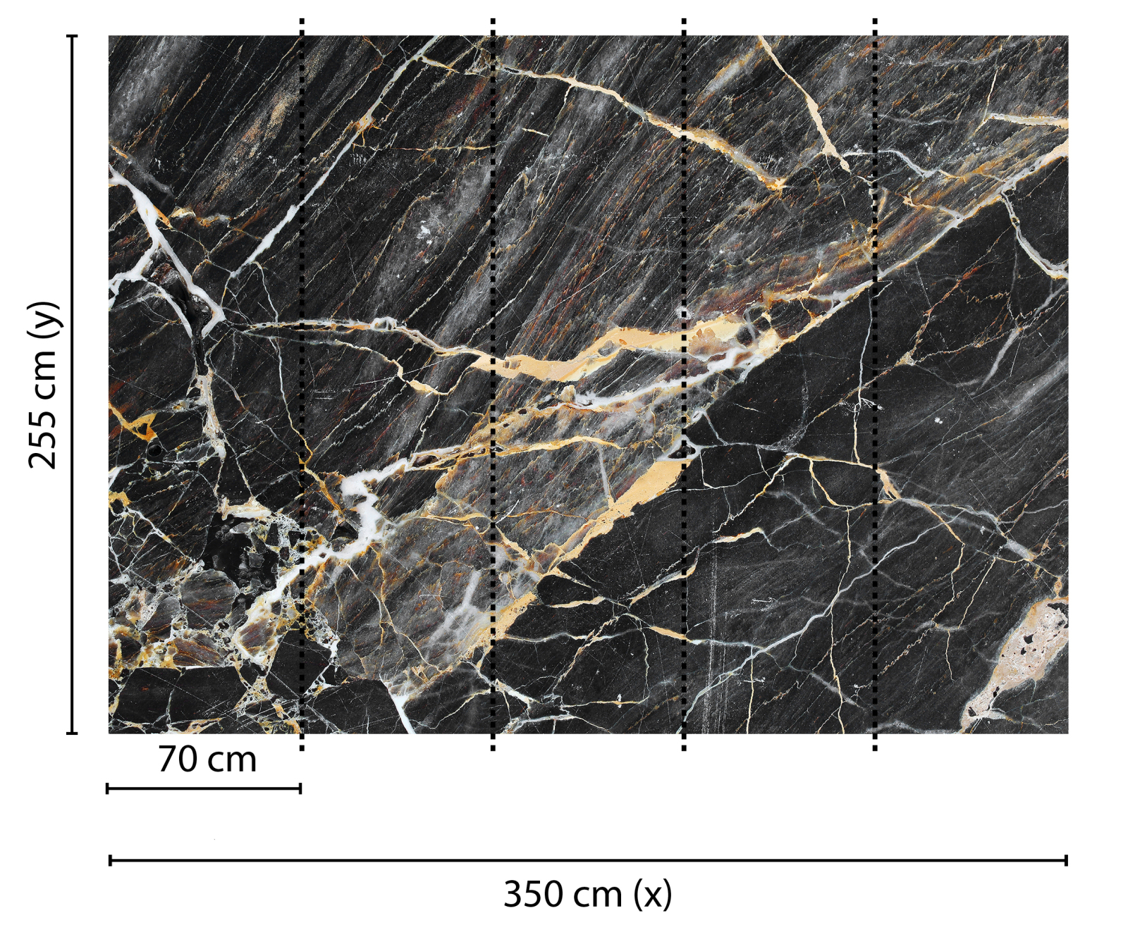 Fototapete DESIGNWALLS - schwarz-weiß - Marmor - 2,55 Meter