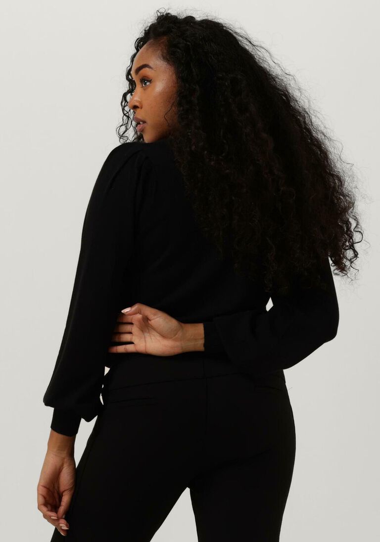 SUMMUM zwarte summum trui puffy sleeve sweater basic knit (7s550)