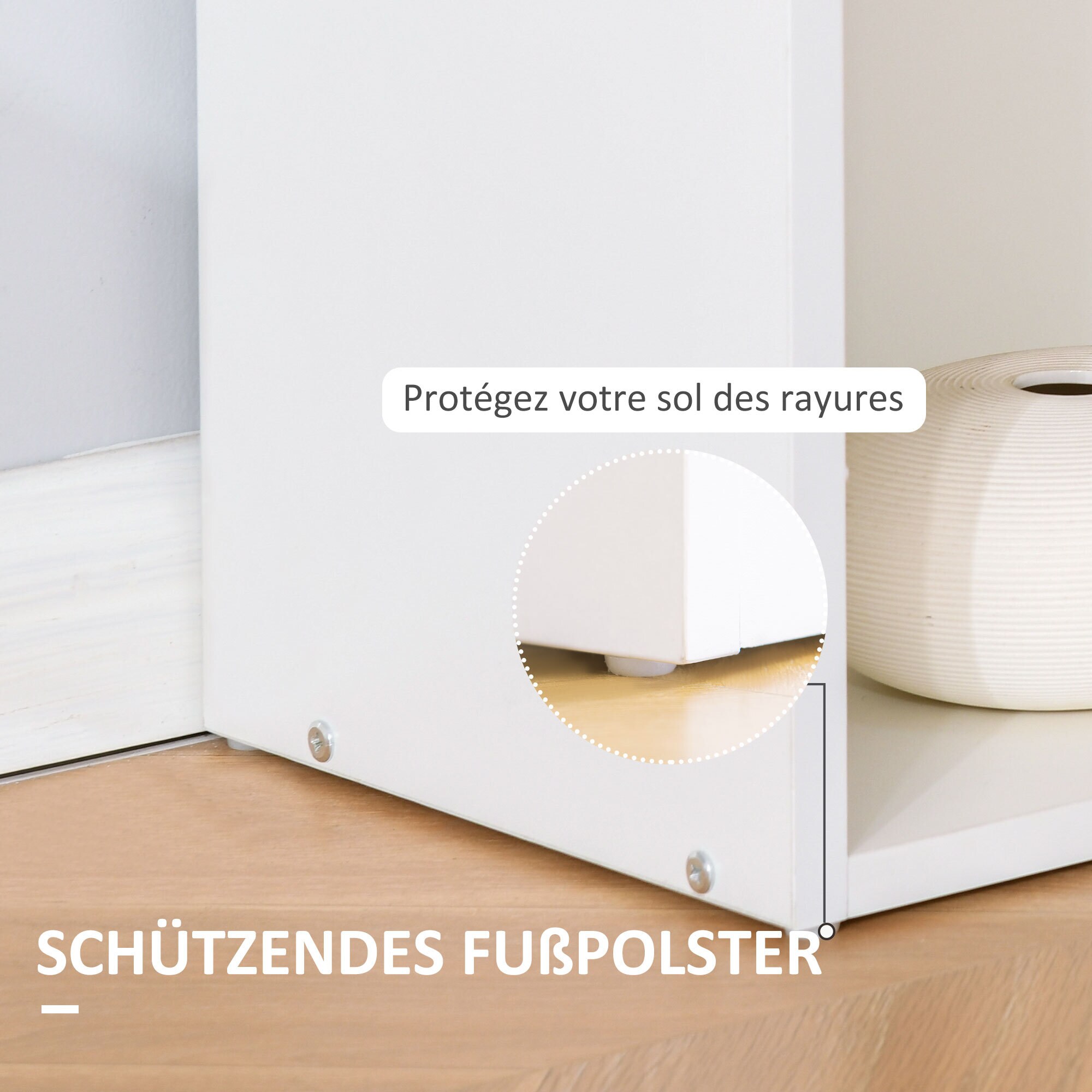 HOMCOM Schreibtisch mit 6 Ablagefächer weiß 120L x 55B x 120H cm