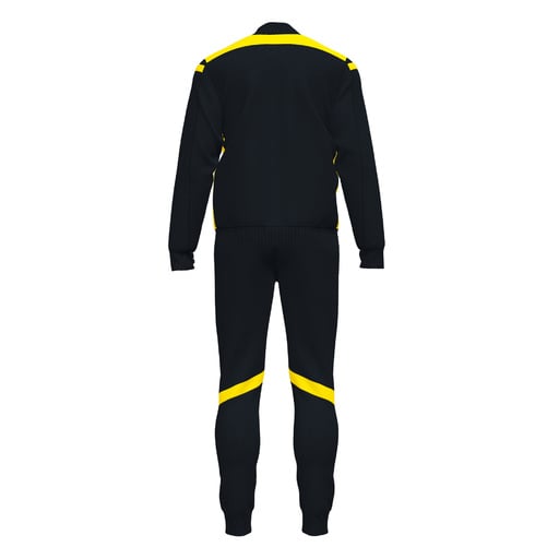 Conjunto de treino Joma Championship VI, preto e amarelo.