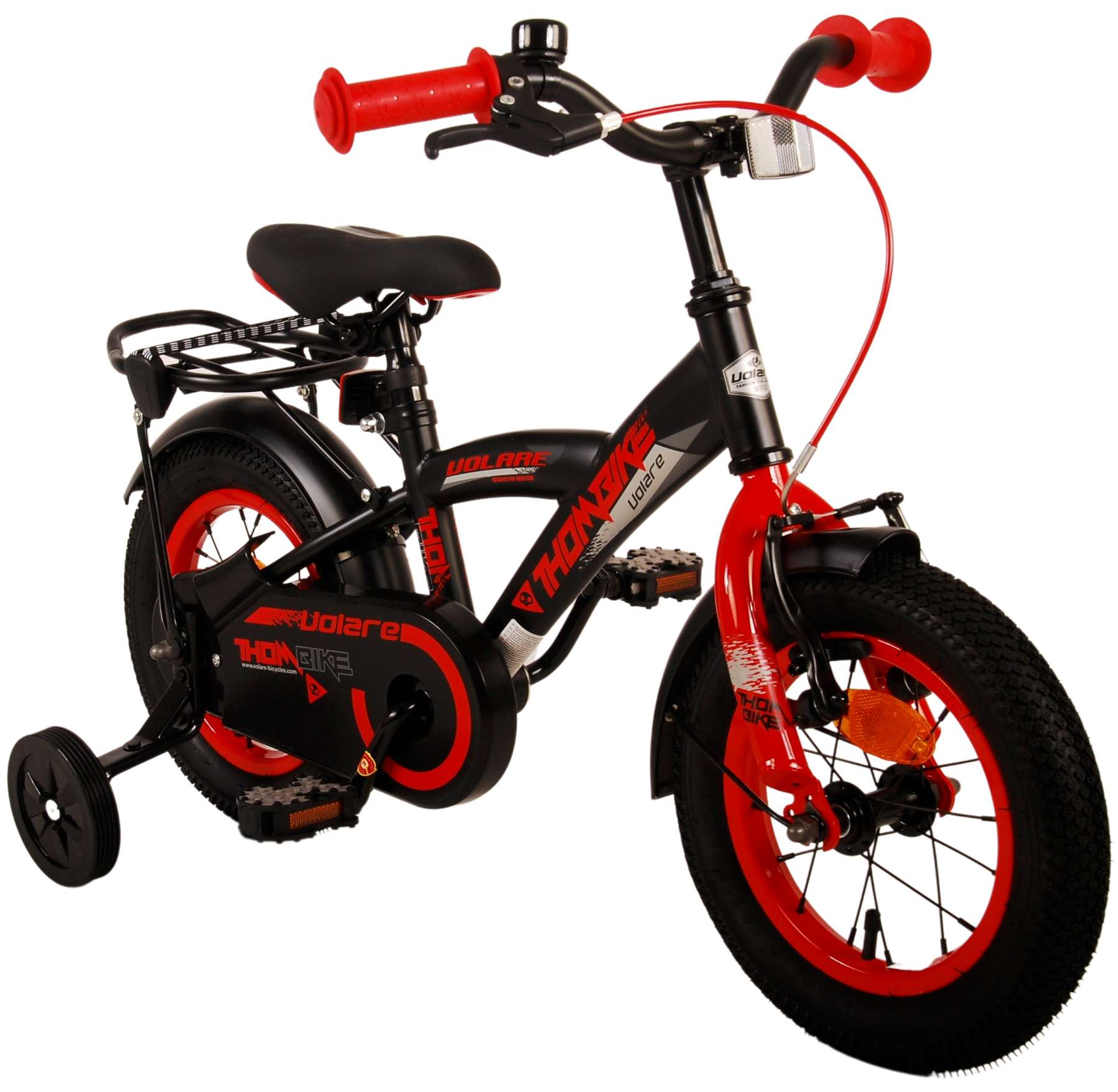 TPFSports Thombike Kinderfahrrad - Jungen - 12 Zoll - Rücktritt + Handbremse - Schwarz/Gelb