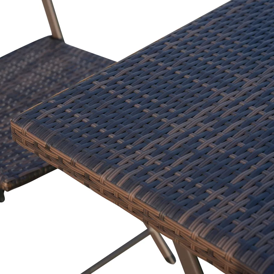 Outsunny Balkonmöbel als 3-teiliges Set kaffeebraun