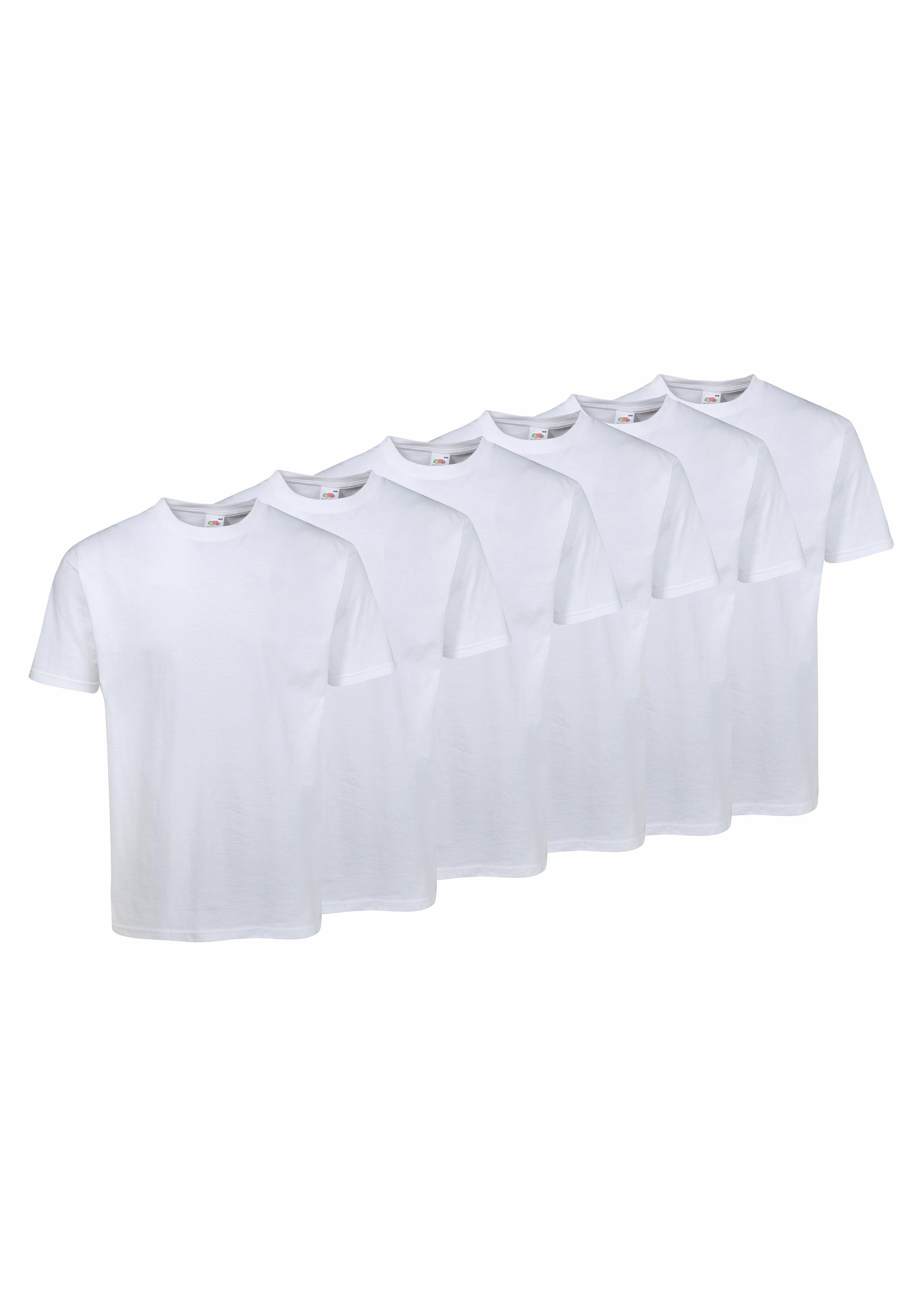 Fruit of the Loom T-Shirt », sechs Stück in unterschiedlicher Farbkomination«, 6 Stk. mit Rundhalsausschnitt