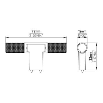 Knop Fez zwart 72 mm