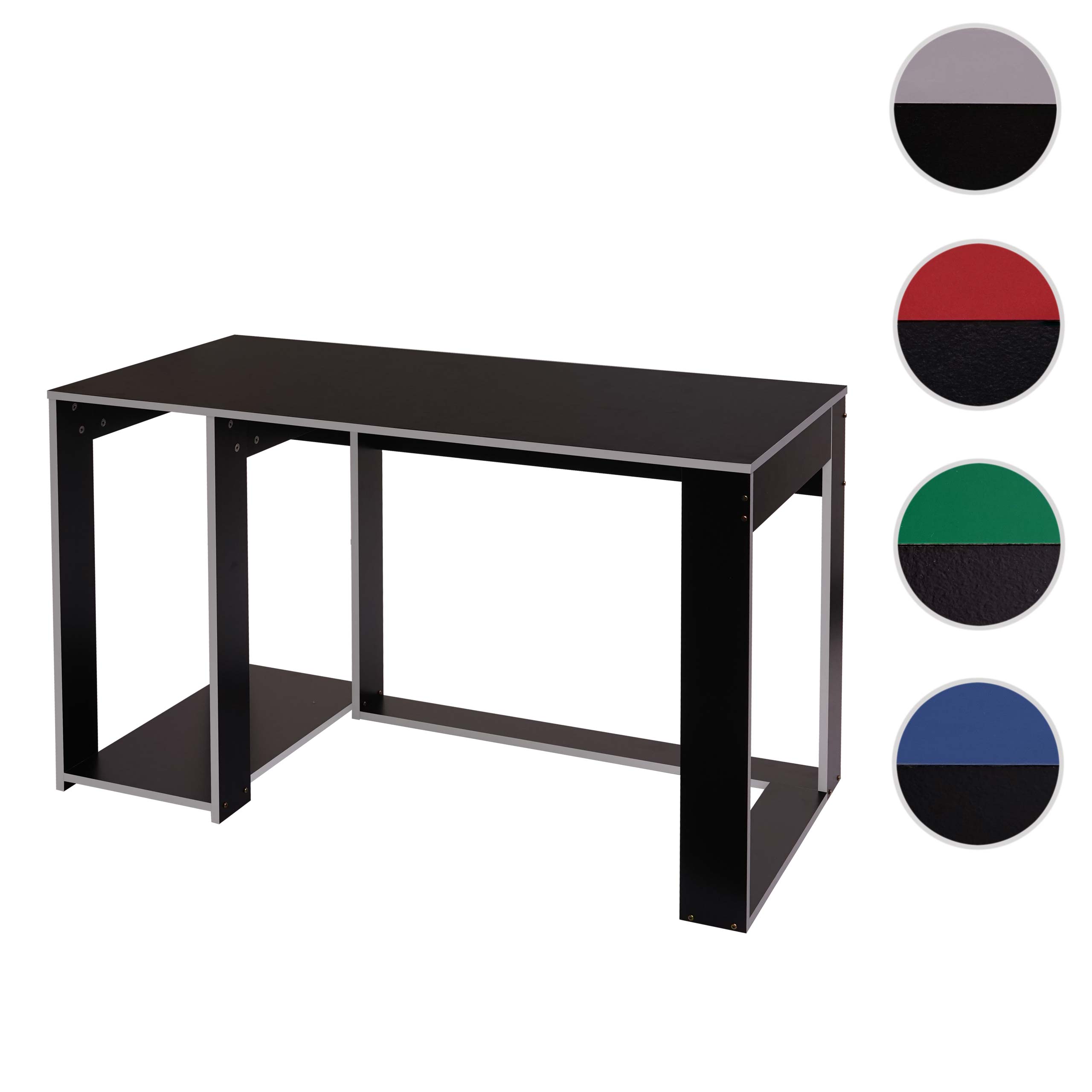 Schreibtisch MCW-J26, Computertisch Bürotisch, 120x60x76cm ~ schwarz-grau