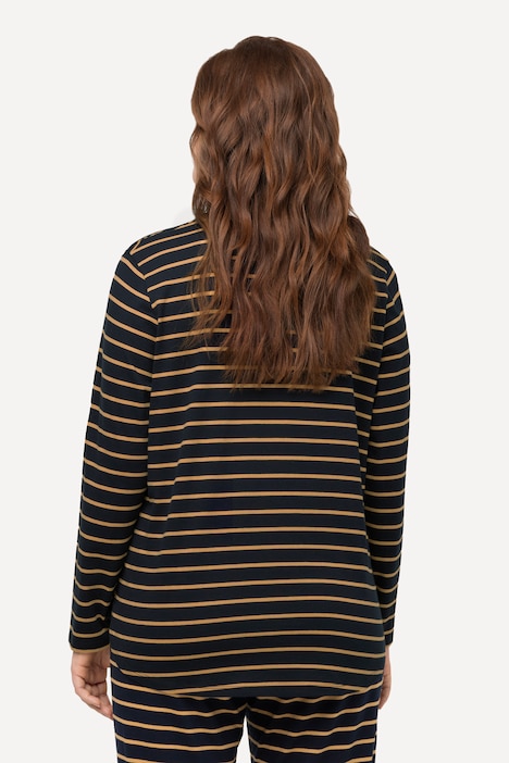 Pyjamashirt, Tunika-Ausschnitt, Langarm, Biobaumwolle