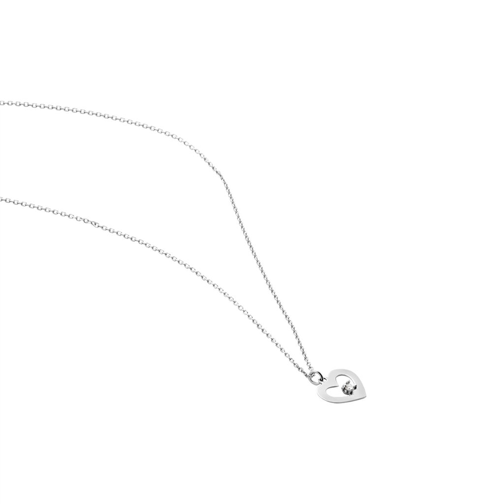Collier Sweet Heart Or Blanc Diamant