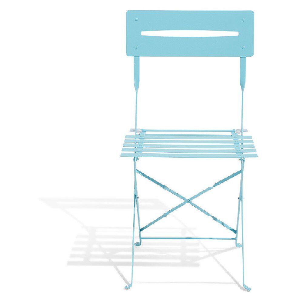 Chaise de jardin pliante Rio métal bleu