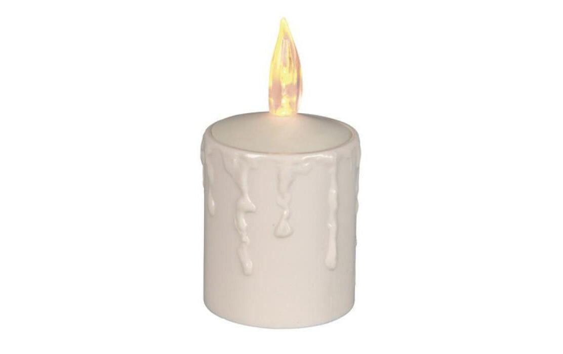 LED Grabkerze Paula Ø 6 x 11.5 cm, BeigeLED-Kerze mit Dämmerungssensor