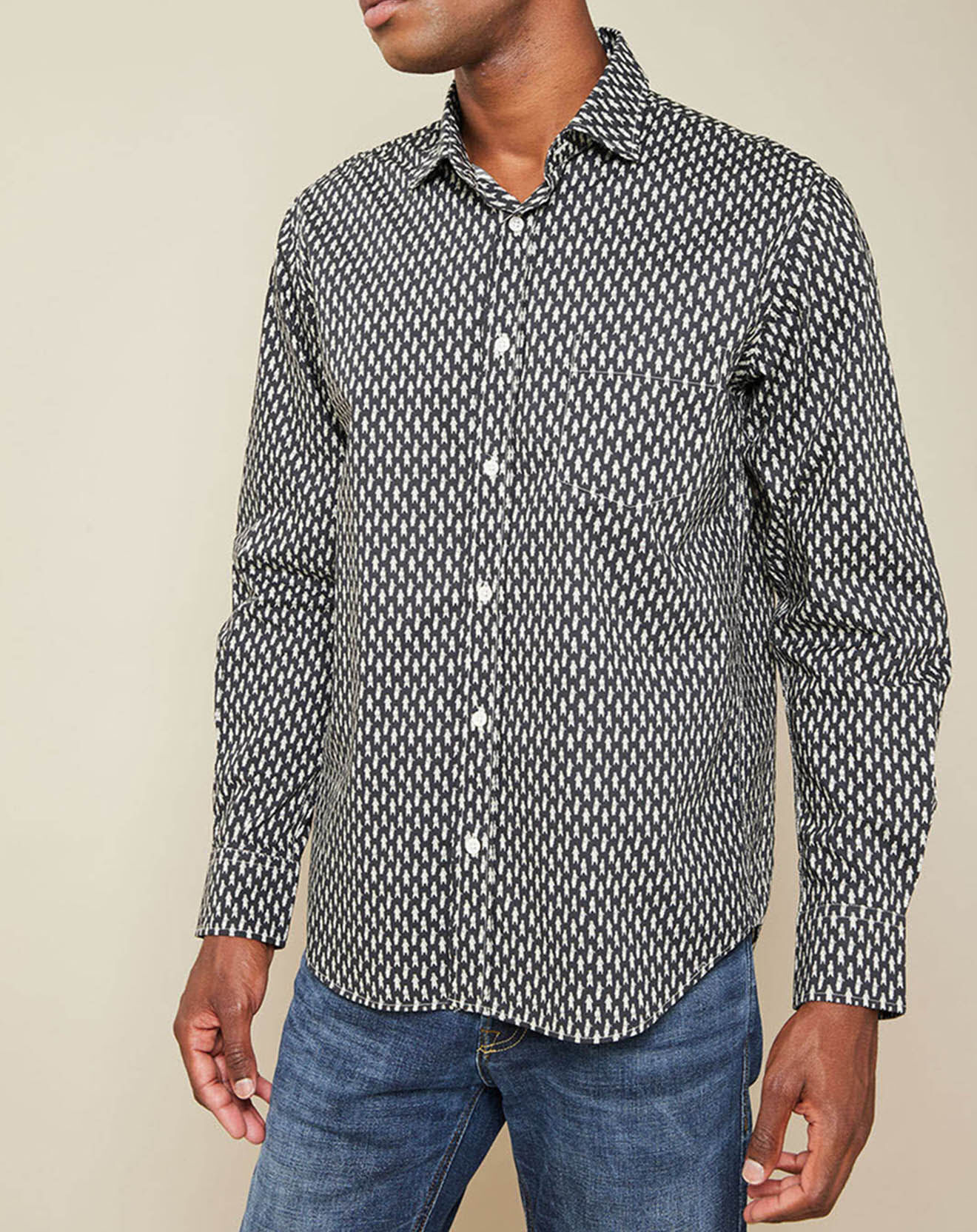Hartford Chemise Regular Paul noir/blanc
