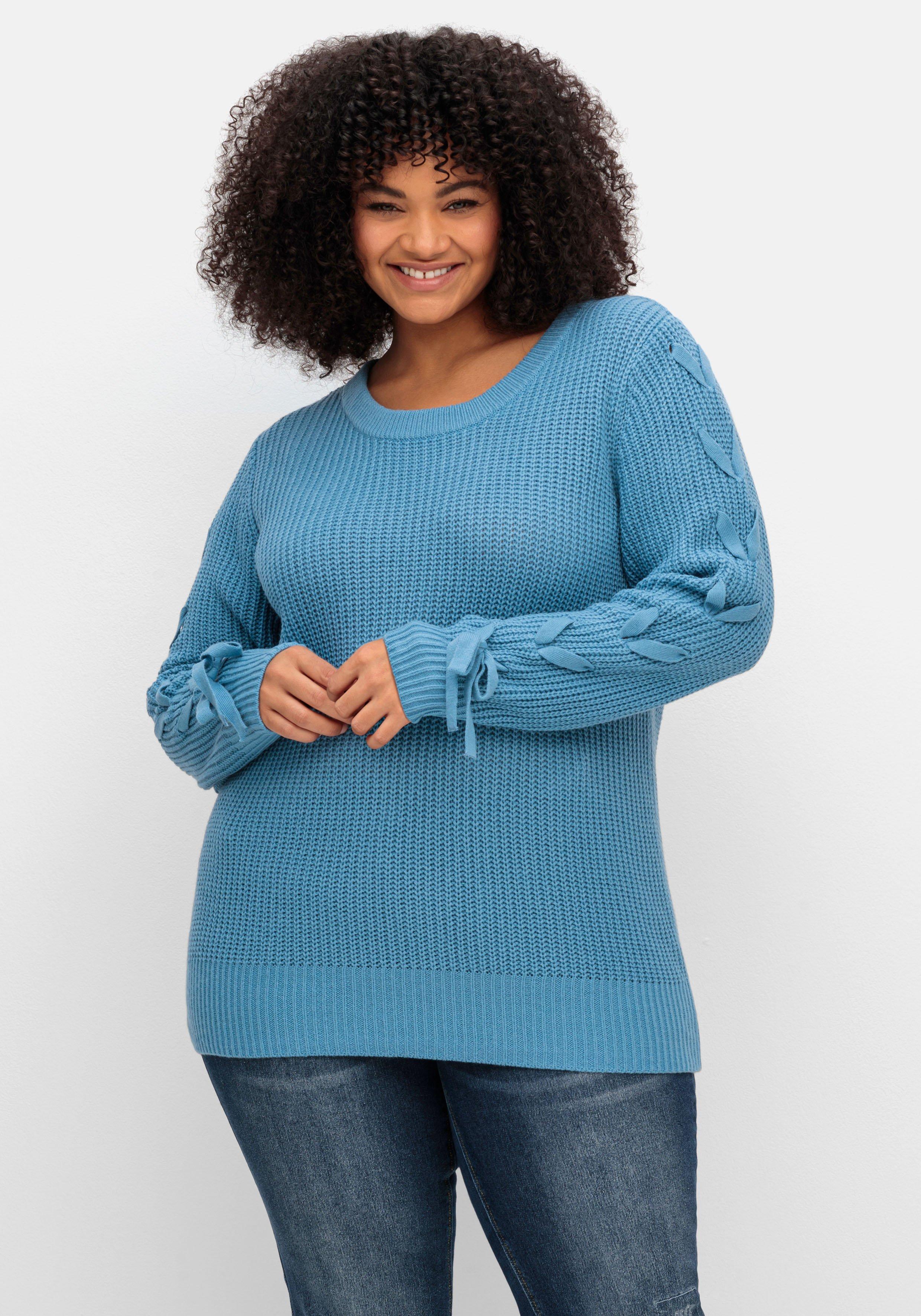 Pullover mit eingeflochtenen Bändern am Ärmel
