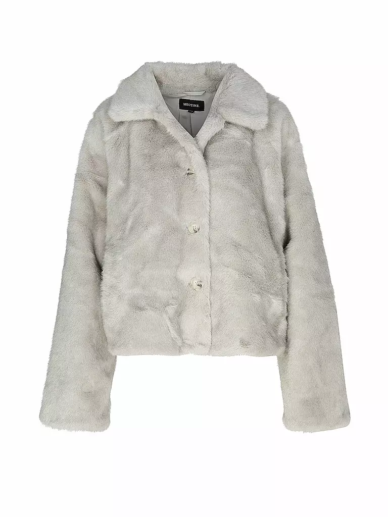 MEOTINE Jacke in Felloptik hellgrau