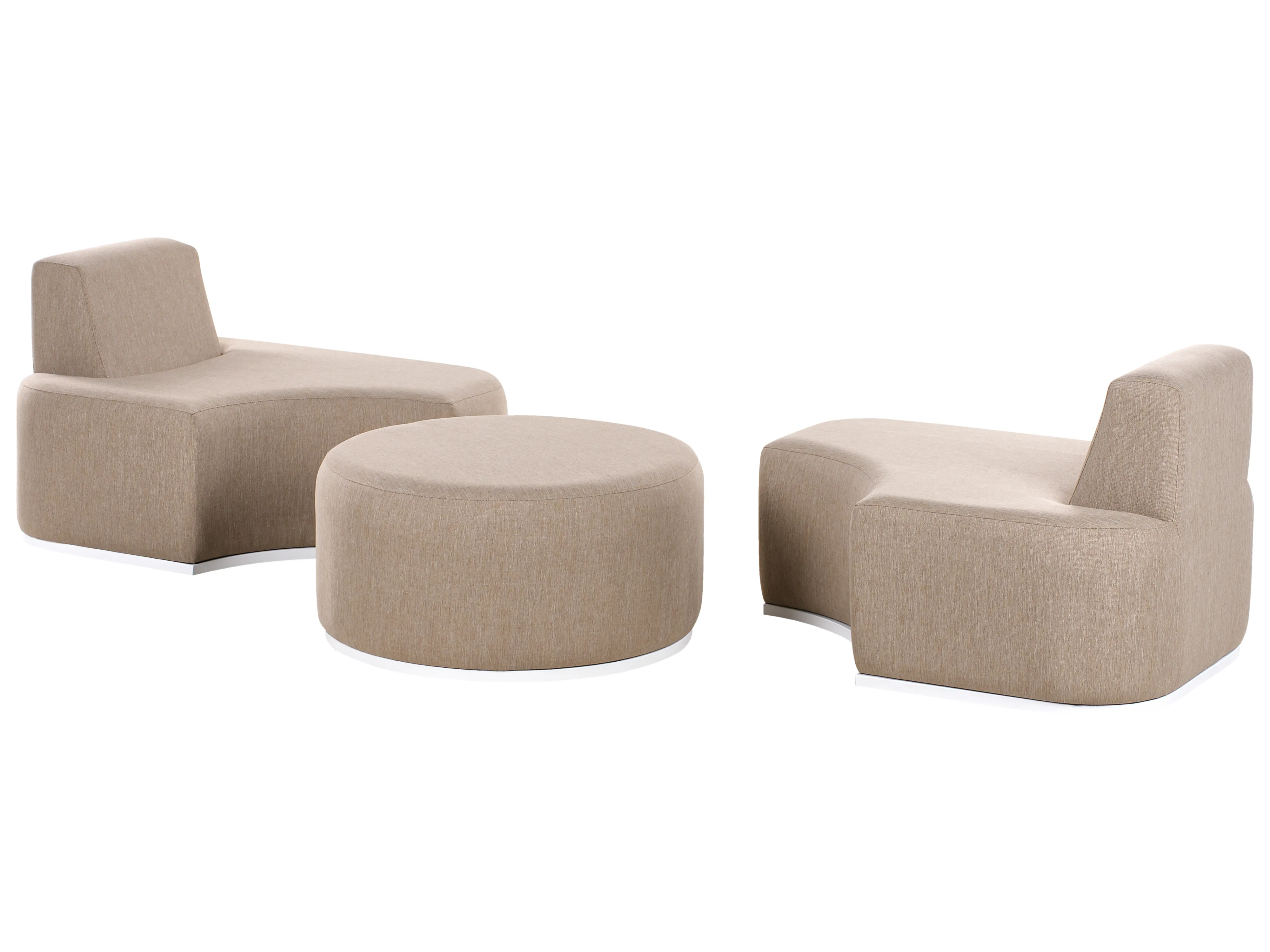 Loungeset met tafel 2-zits FABRO Stof Beige