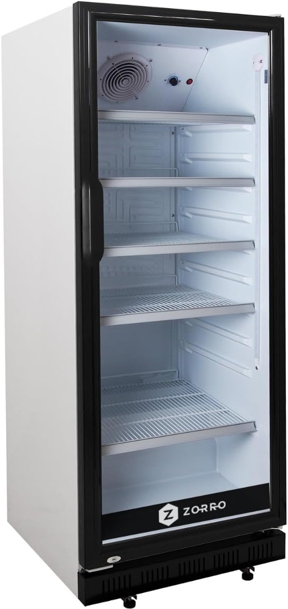 ZORRO - Getränkekühlschrank ZK 310 Liter - weiß/schwarz - Flaschenkühlschrank - Kühlschrank mit Glastüre - Gastro Getränkekühler - Partykühlschrank