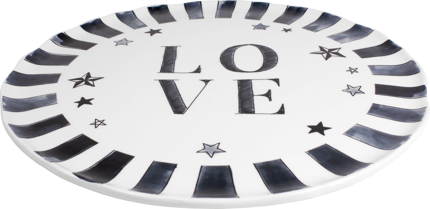 Blond Amsterdam dinerbord X Noir love D 32 H 1,6 cm