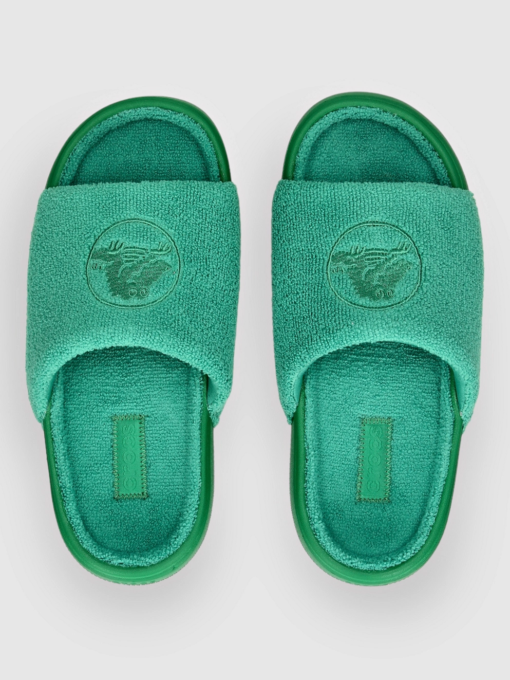 Crocs Classic Towel Slide Sandals green ivy