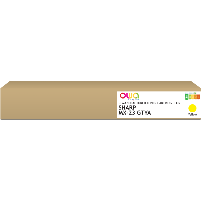 Toner remanufacturé OWA - standard - Jaune - pour SHARP MX-23GTYA, SHARP MX-23GTYA