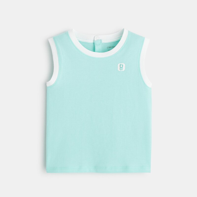 Débardeur en coton bleu bébé garçon Bleu