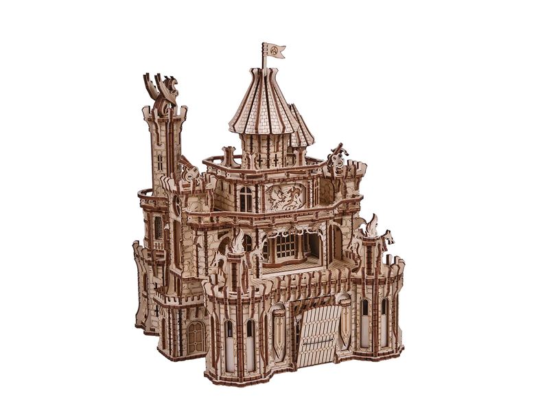 WoodTrick Bausatz Drachenburg Burg 3D Holzbausatz mit Beleuchtung