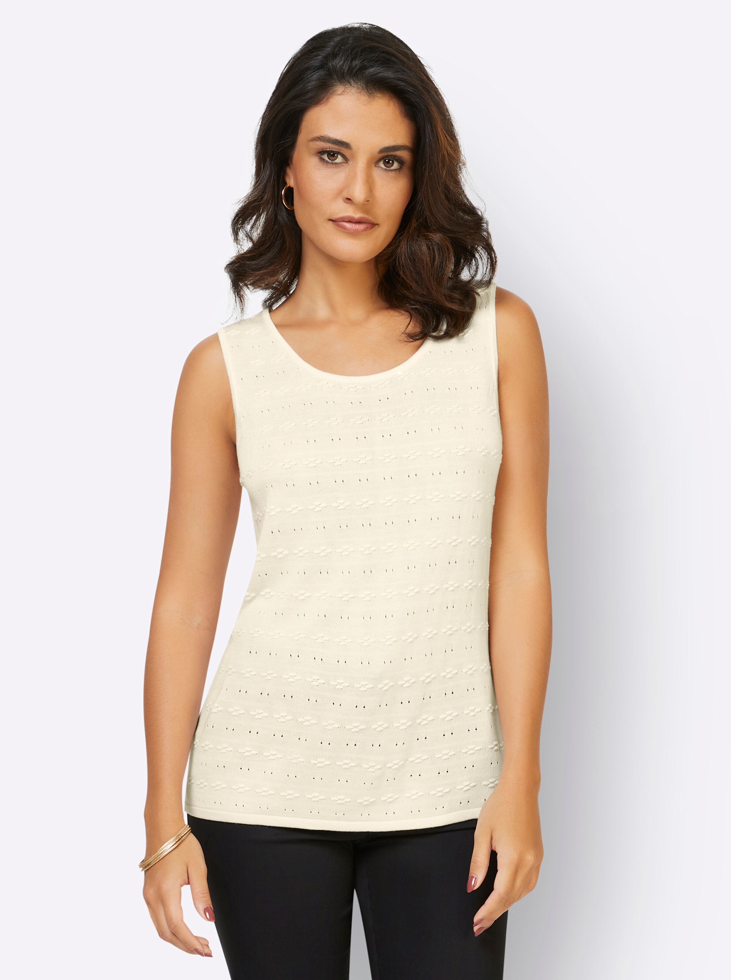 Stricktop in ecru