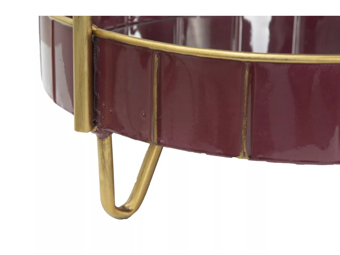 Porte-objets en métal violet avec 2 étagères 36,5x34,5x56,5 cm