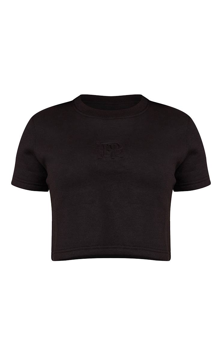 Noir Haut Sweat Ajusté Prettylittlething Petite