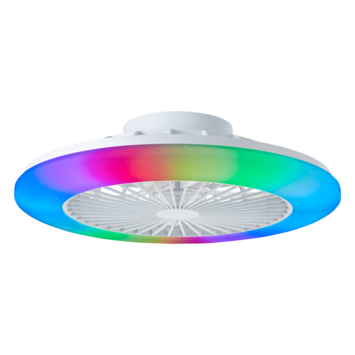 Brilliant plafondventilator Salerno met lamp en RGB functie 40W wit