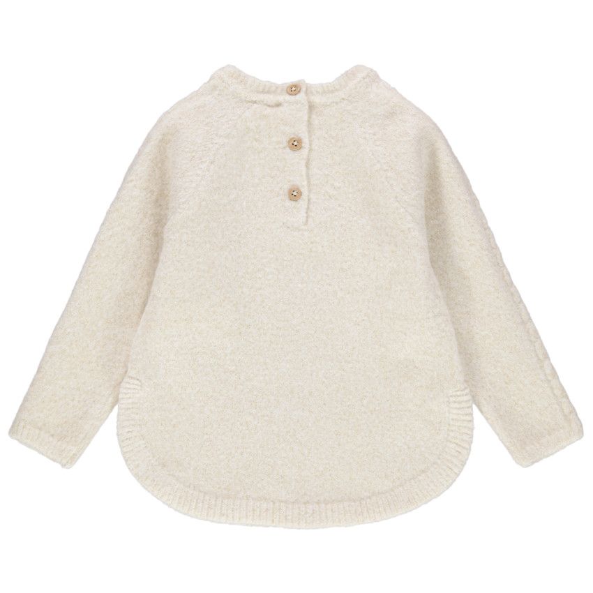 Pull en tricot torsadé pour bébé fille - Ecru