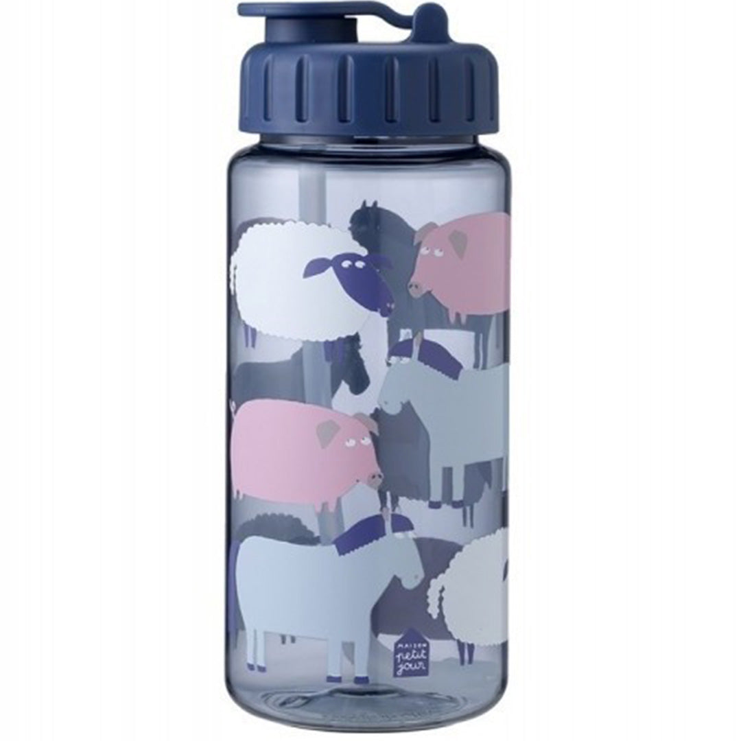 Maison petit jour drinkfles de boerderij - blauw - 350 ml