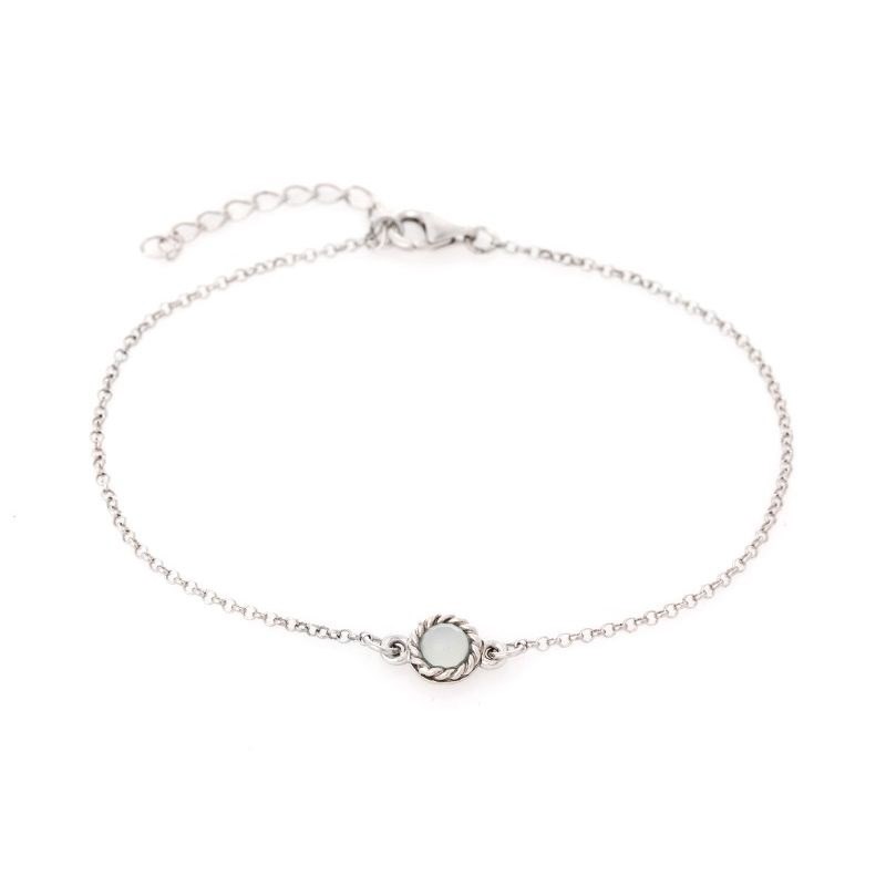 BRACELET ARGENT AGATE AQUA