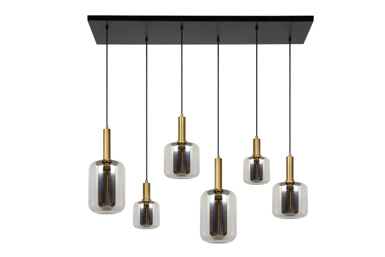Lucide Joanet 6 cluster hanglamp lineair fumé