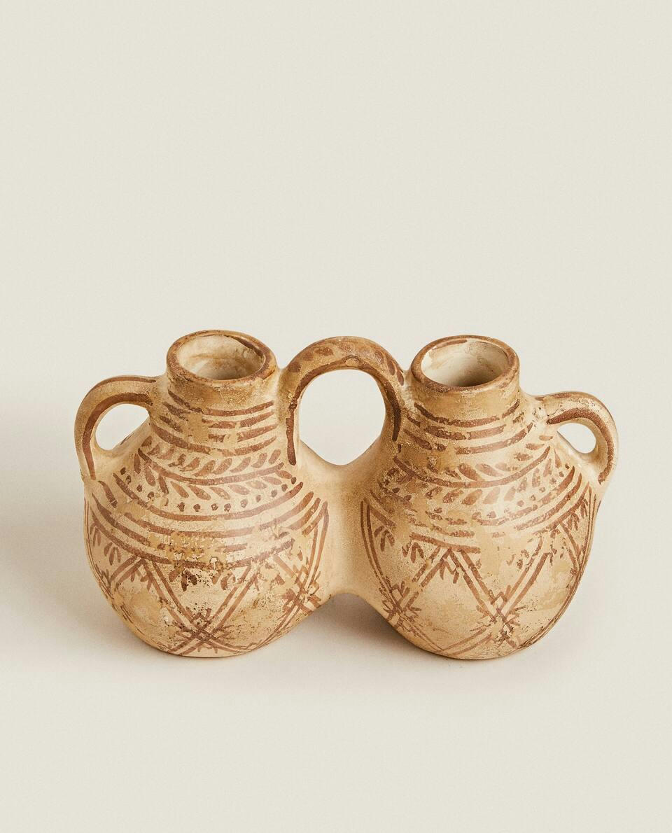 VASO DUPLO DE CERÂMICA