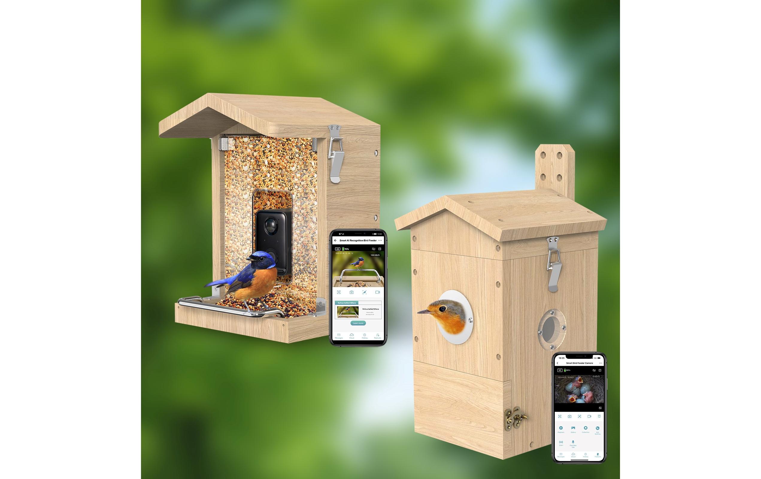 Vogel Nistkasten mit Kamera<br>Nistkasten aus Holz