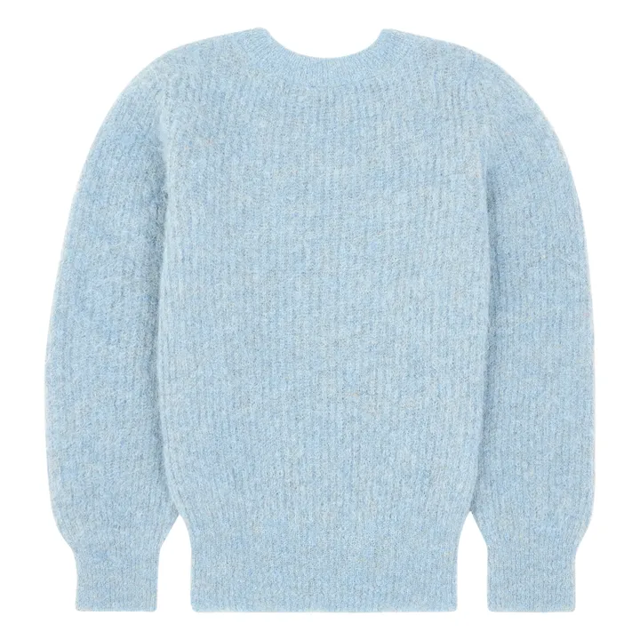 SMALLABLE BASICS Pull Fille Col Rond à Manches Ballon Alpaga | Bleu ciel