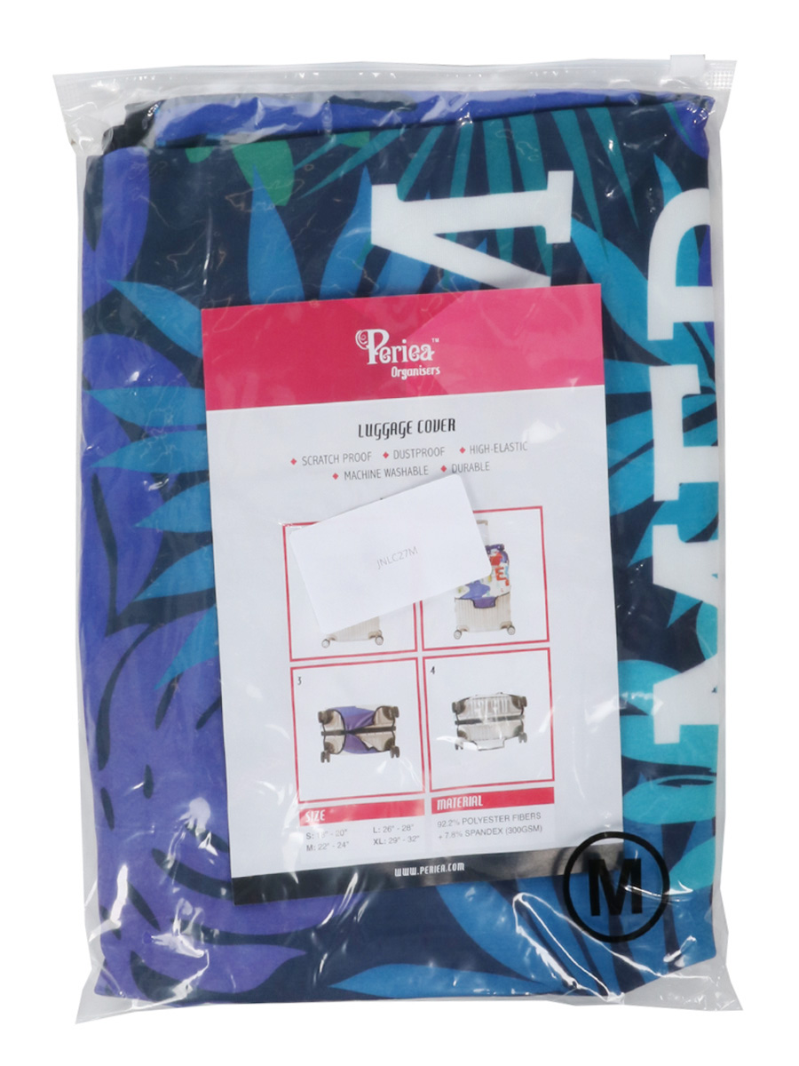 Housse de valise Periea Green and Blue Palm Leaves M
