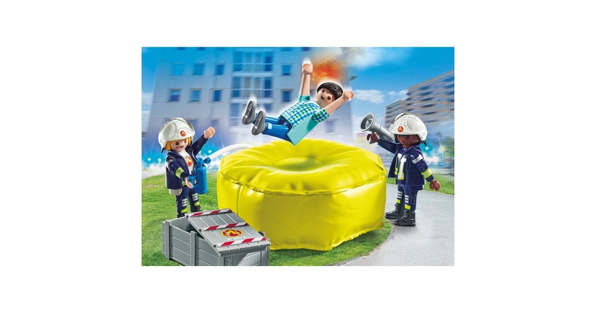 PLAYMOBILCity Action - Brandweerlieden met luchtkussens Constructiespeelgoed  (71465)