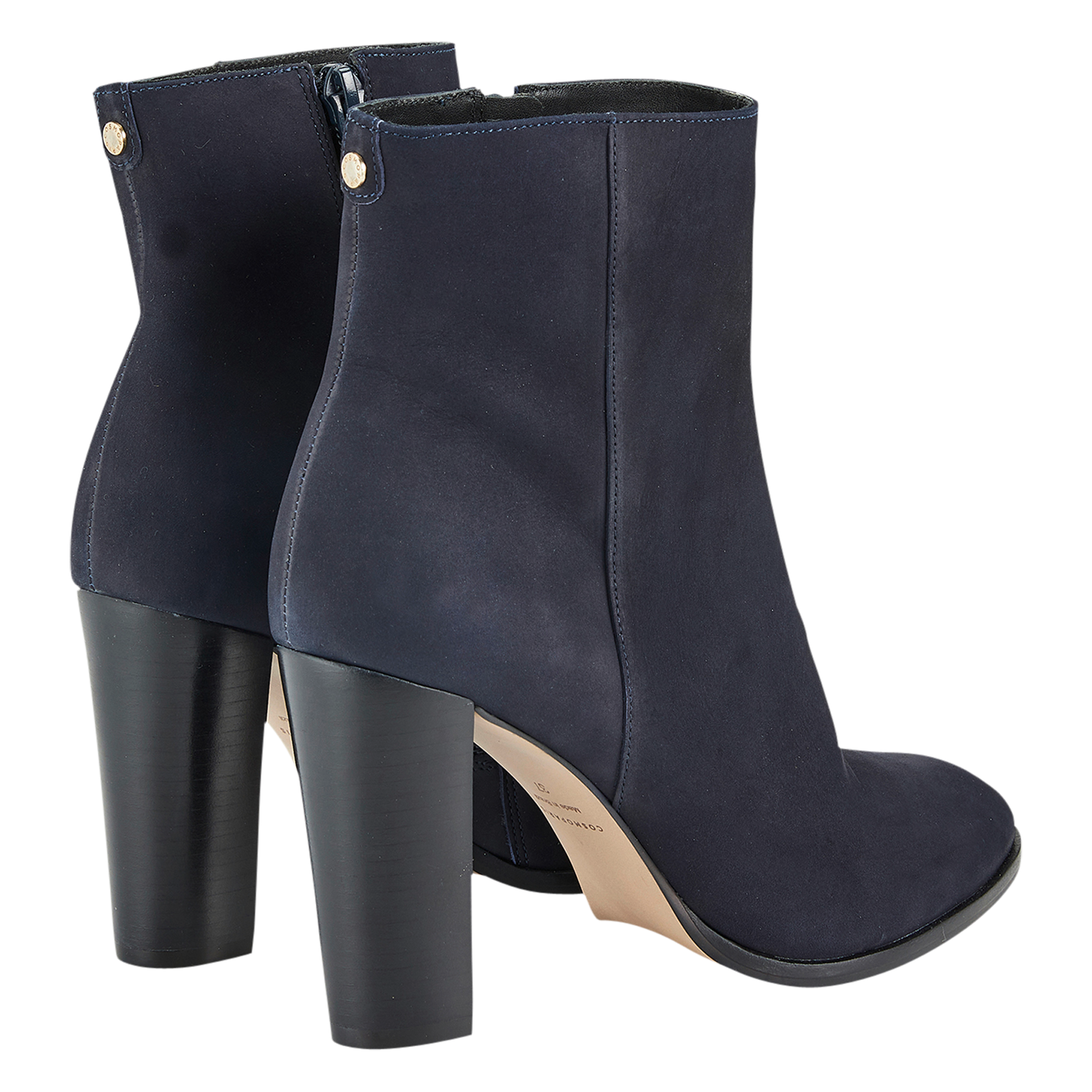 WALIMAS - Bottines à talons en cuir velours | Bleu