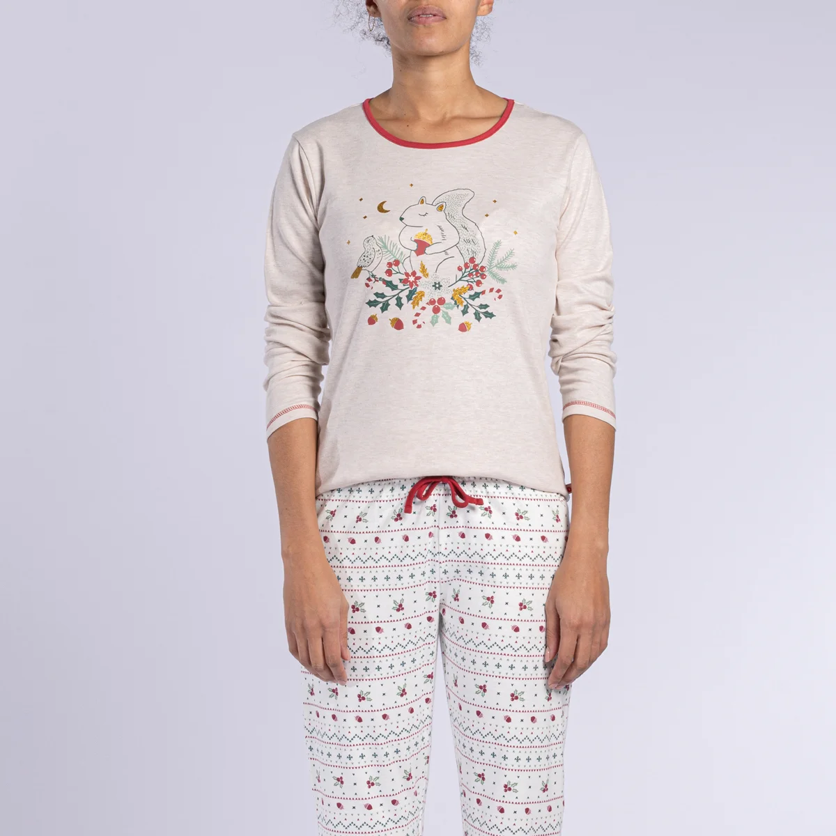 Pyjama femme HOUX beige/blanc