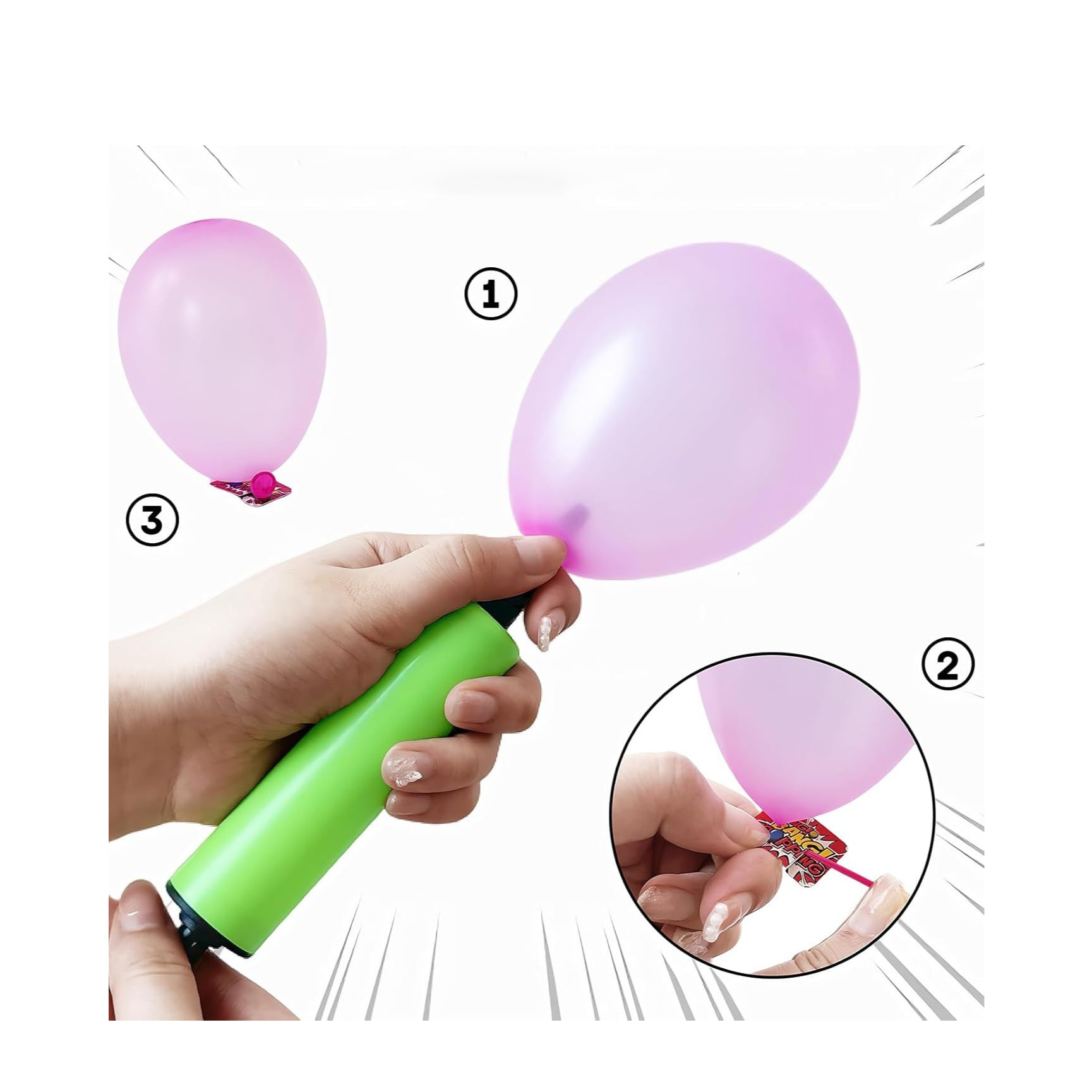(155-tlg. Set) Whack A Balloon Luftballon Party Spiel Lustiges Gesellschaftsspiel Ballon Platzen Familien Tischspiel inkl. Luftpumpe