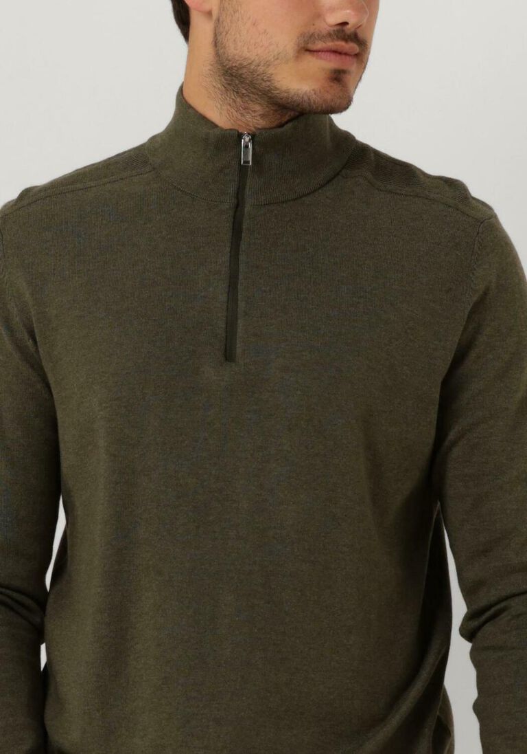 SELECTED HOMME donkergroene selected homme trui slhberg half zip cardigan b noos